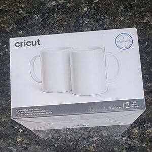 Cricut White Ceramic Mug Set 15 oz